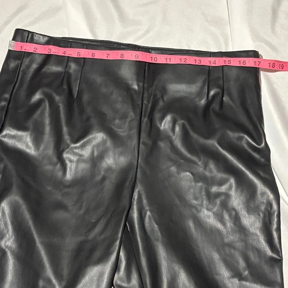 Zara Black Leather Look Trousers